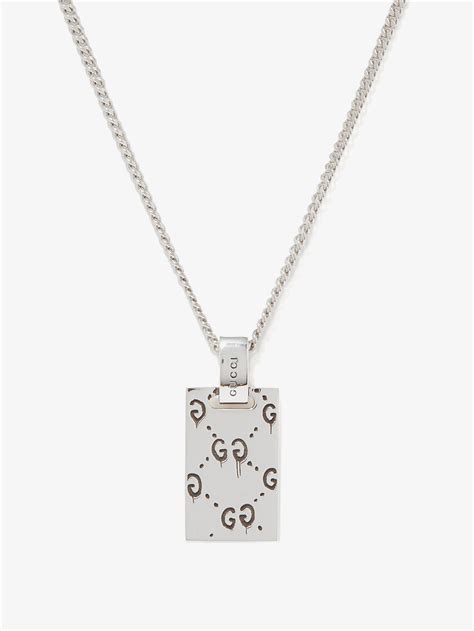 gucci ghost necklace in silver.